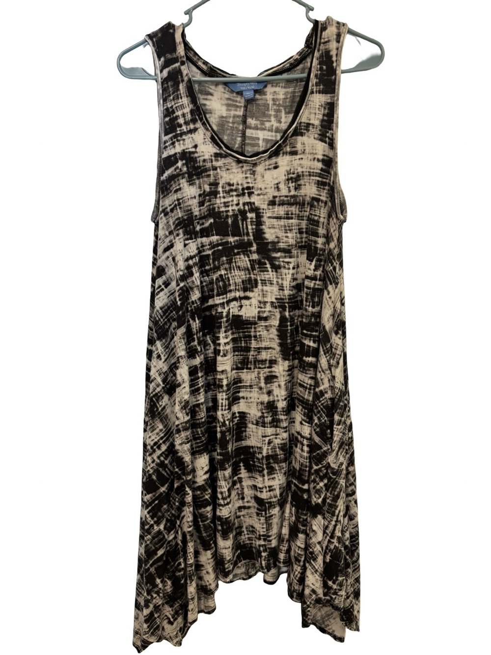 Simply Vera High Low Abstract Boho Goth 90’s Grunge Flowy Tank Dress XL